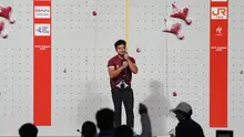 Atlet panjat tebing Indonesia, Aditya Tri Syahria, saat tampil di Asian Games 2026, Kamis (1/10/2026). (NOC Indonesia)