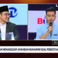 Calon Wakil Presiden Muhaimin Iskandar atau Cak Imin dan Gibran Rakabuming di arena debat cawapres perdana di JCC Senayan, Jakarta, Jumat (22/12/2023). (Foto: Tangkapan layar dari Youtube KPU).