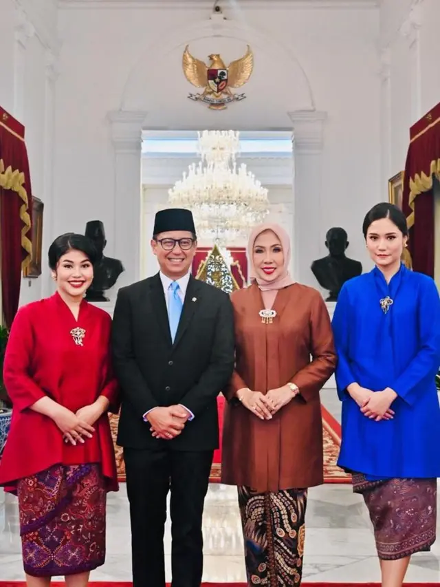 Istri Menteri Baru Kabinet Prabowo saat Pelantikan Suami.