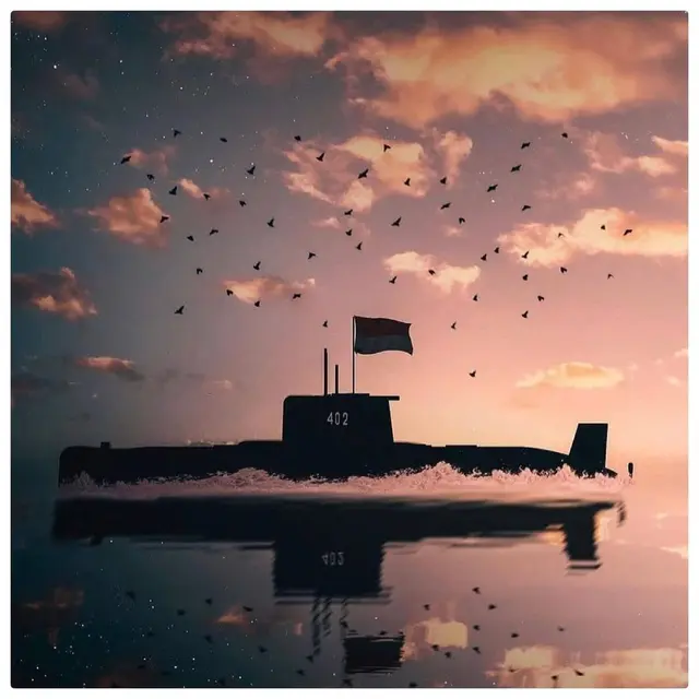 Sketsa KRI Nanggala 402 yang diunggah Mira Lesmana. (Foto: Instagram @mirles)