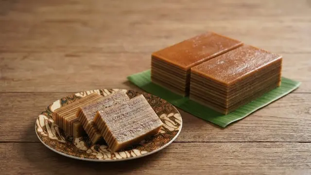 Ilustrasi Kue Lapis Gula Merah