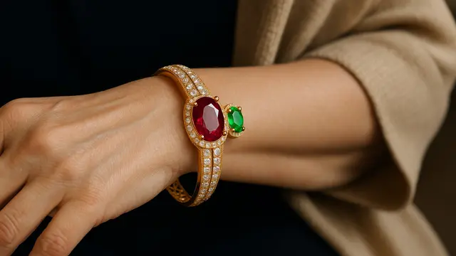 Pilihan Model Gelang Emas Besar untuk Ibu-Ibu Usia 50 Tahun/via AI