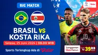 Link Live Streaming Brasil vs Kosta Rika Copa America 2024 di Vidio. (Sumber: dok. vidio.com)