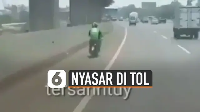VIDEO: Viral Pengendara Ojek Online Masuk Tol