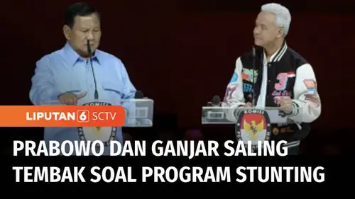 VIDEO: Prabowo dan Ganjar Saling Tembak di Debat Final Capres Soal Program Stunting