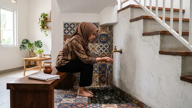 Model Tempat Wudhu di Bawah Tangga
