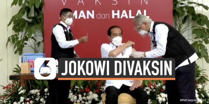 VIDEO: Detik-Detik Presiden Jokowi Disuntik Vaksin Covid-19 Sinovac