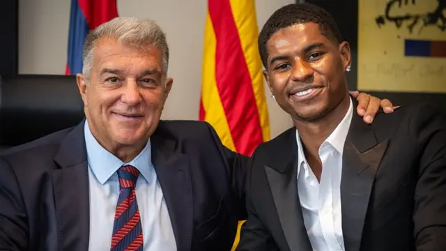 Joan Laporta dan Marcus Rashford