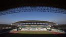 Suasana dari Stadion Wibawa Mukti di Cikarang, Jawa Barat, Senin (10/9/2018). Stadion dengan kapasitas 28.778 ini mulai digunakan sejak tahun 2014 lalu. (Bola.com/Vitalis Trisna)