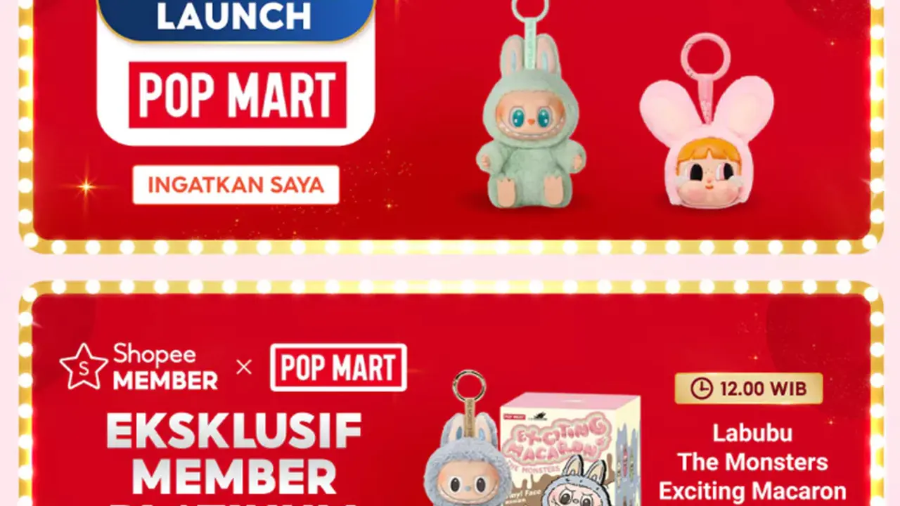 Catat Tanggalnya! Labubu Hadir dengan Harga Spesial di POP MART Official Store Shopee pada Puncak 10.10!