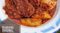 Ilustrasi rendang daging sapi dan telur. (Liputan6.com/IG/mami_kuliner)