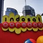 Logo Indosat Ooredoo di kantor pusatnya di Jakarta. Liputan6.com/Mochamad Wahyu Hidayat