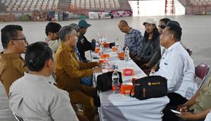 Pemerintah Provinsi Sumut melakukan pertemuan dengan Relawan Gimbal Alas Malang, Jawa Timur (Jatim), Pelni dan pihak terkait lainnya di Gedung Serbaguna (GSG). (Foto: Dinas Komunikasi dan Informatika Provinsi Sumut).