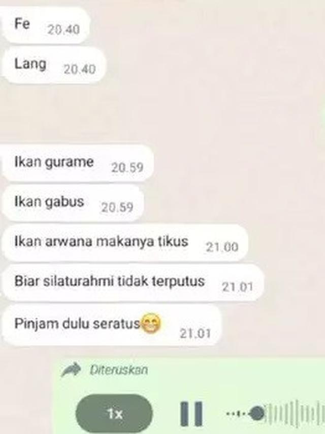 6 Chat Lucu Pinjam Seratus ke Teman Ini Kocak, Pakai Pantun