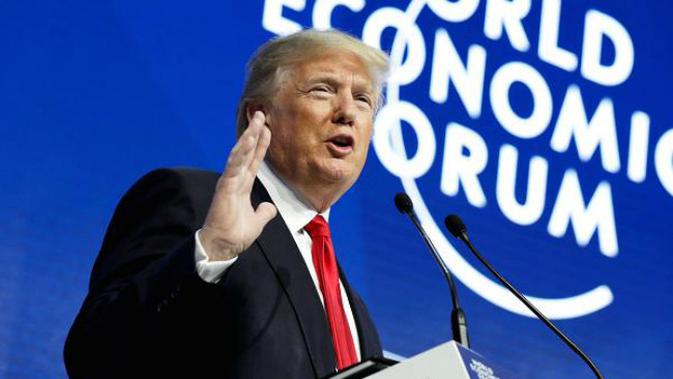 Presiden AS Donald Trump di World Economic Forum, Davos, Swiss (26/1/2018) (AP)