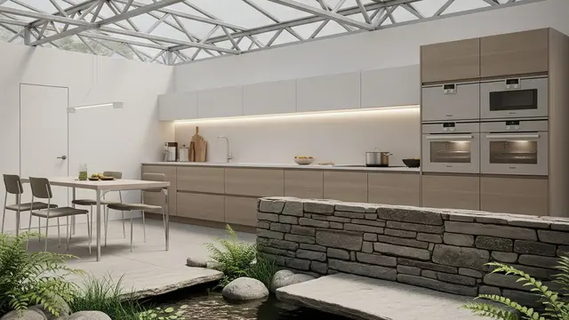 Model Dapur Minimalis Baja Ringan Semi Terbuka