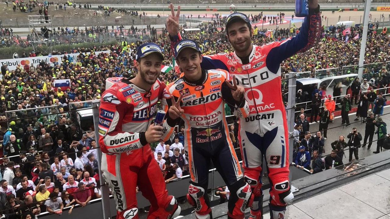 Marc Marquez, Andrea Dovizioso, Danilo Petruci 