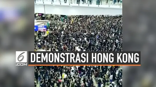 VIDEO: Ribuan Demonstran Duduki Bandar Udara Hong Kong