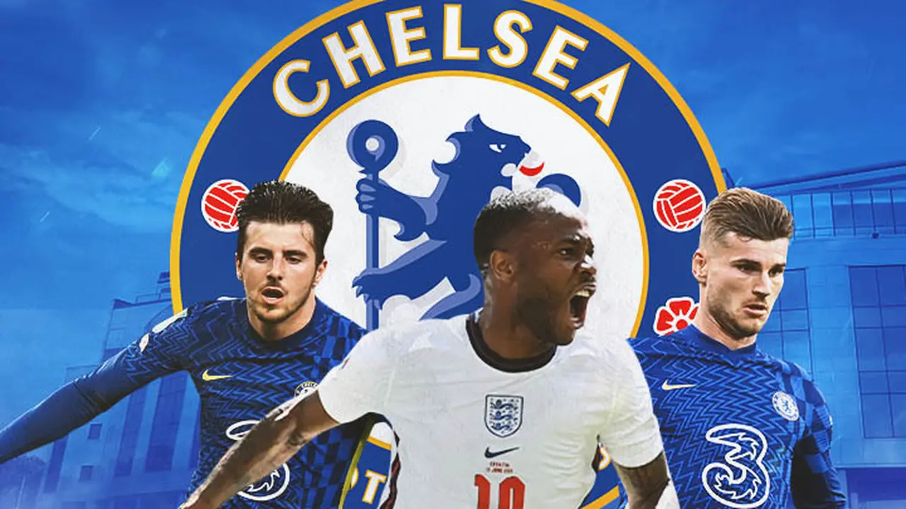 Chelsea - Raheem Sterling dikelilingi Ben Chilwell dan Timo Werner