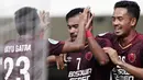 Gelandang PSM Makassar, Zulham Zamrun, merayakan gol yang dicetaknya ke gawang Lao Toyota FC pada laga Piala AFC 2019 di Stadion Pakansari, Bogor, Rabu (13/3). PSM menang 7-3 atas Lao. (Bola.com/M. Iqbal Ichsan)