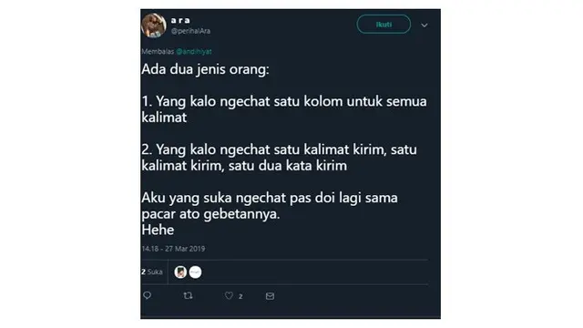 Jenis Orang Kalau Lagi Ngechat