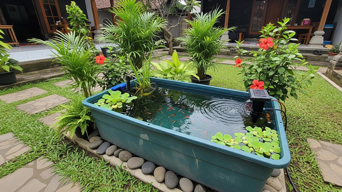 7 Model Kolam Ikan Portable dari Kontainer Plastik, Praktis dan Tampil Estetik