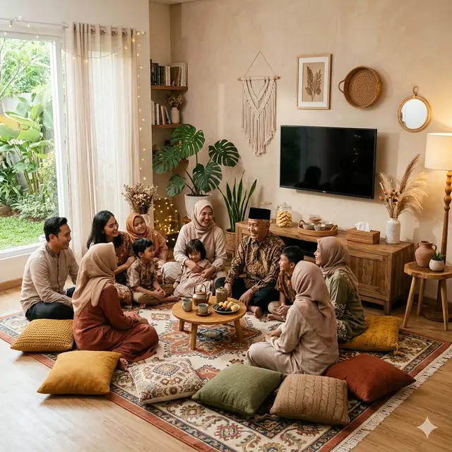 Model Ruang TV Kecil Lesehan