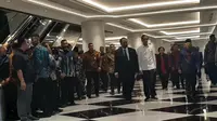 Presiden Jokowi hadiri ulang tahun ke-8 Partai Nasdem. (Liputan6.com/Yopi Makdori)