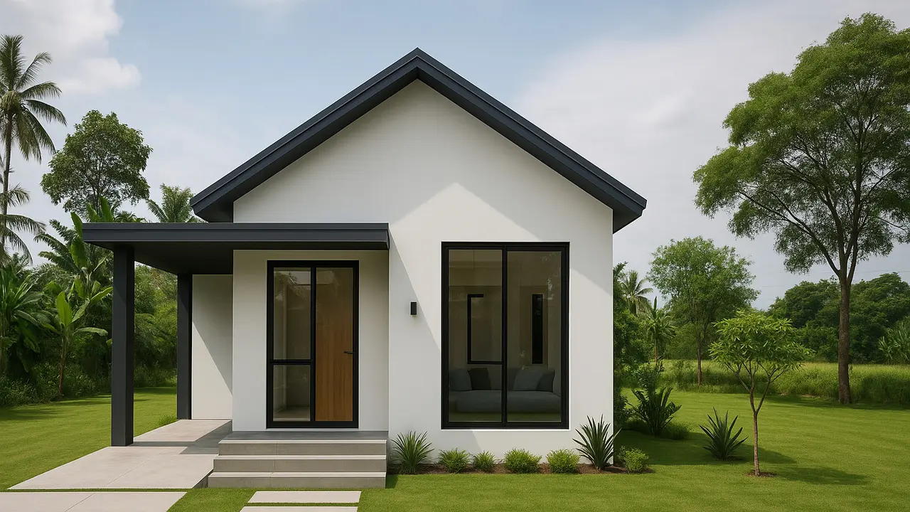 Gambar Rumah Sederhana 8x8 2025 Konsep Minimalis Modern/ Ilustrasi Gambar AI