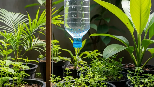 Ide Kebun di Halaman dengan Pengairan Otomatis dari Botol Bekas