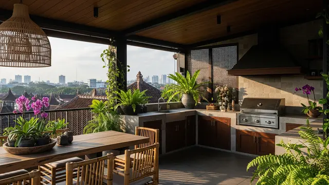 Desain Dapur Luar Rumah yang Nyaman untuk Masak Harian/Gemini AI