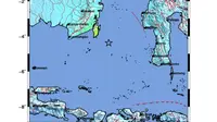 Tangkapan layar dari BMKG terkait gempa bumi yang terjadi dini hari tadi dekat Kabupaten Tanah Bumbu Kalimantan Selatan,. (Liputan6.com/ist)