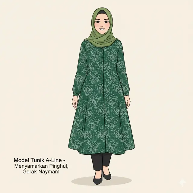 Seragam PKK Nasional dengan Potongan Tunik A-Line (Gemini AI)
