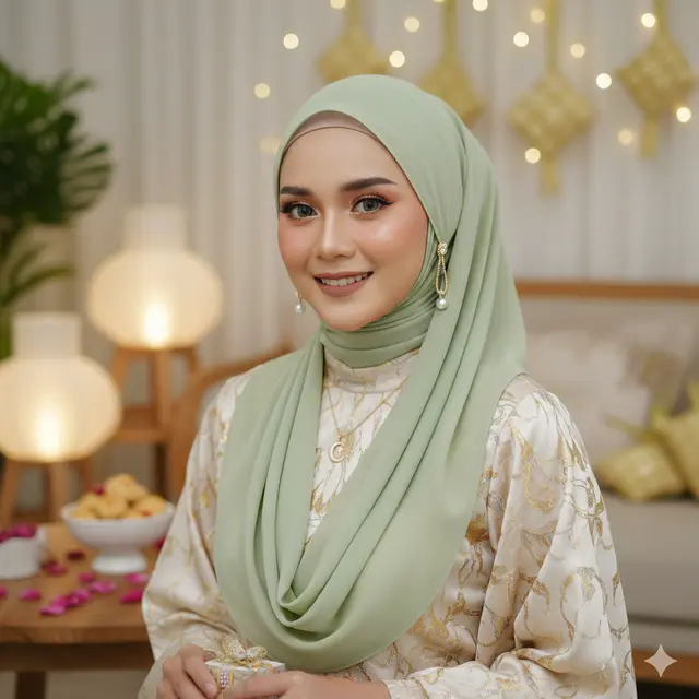 Fashion Hijab untuk Lebaran 2026 (Foto: Gemini AI)