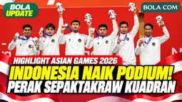 Momen Pengalungan Medali Sepaktakraw Kuadran Putra Indonesia di Asian Games 2026