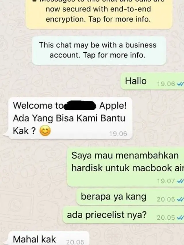 Chat Kocak Penjual dan Pelanggan