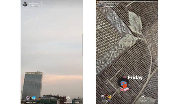 Instagram mode pada Galaxy S10 Plus
