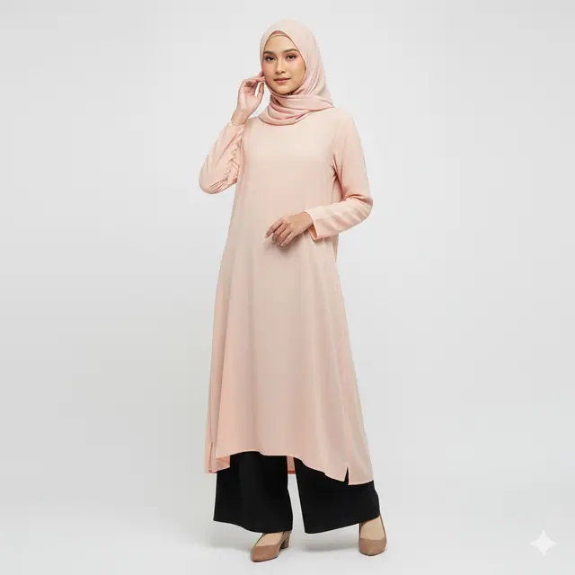 Inspirasi Gamis Tunik Kombinasi Celana Kulot Terbaru. Gemini