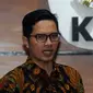 Jubir KPK Febri Diansyah memberi keterangan terkait dugaan TPPU di Gedung KPK, Jakarta, Jumat (18/5). KPK menjerat korporasi dengan sangkaan TPPU berkaitan dengan kasus yang menimpa Bupati Kebumen Mohamad Yahya Fuad. (Merdeka.com/Dwi Narwoko)