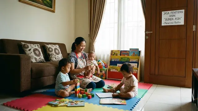 Ilustrasi Jasa Penitipan Anak, Usaha IRT Tanpa Modal/Gemini AI
