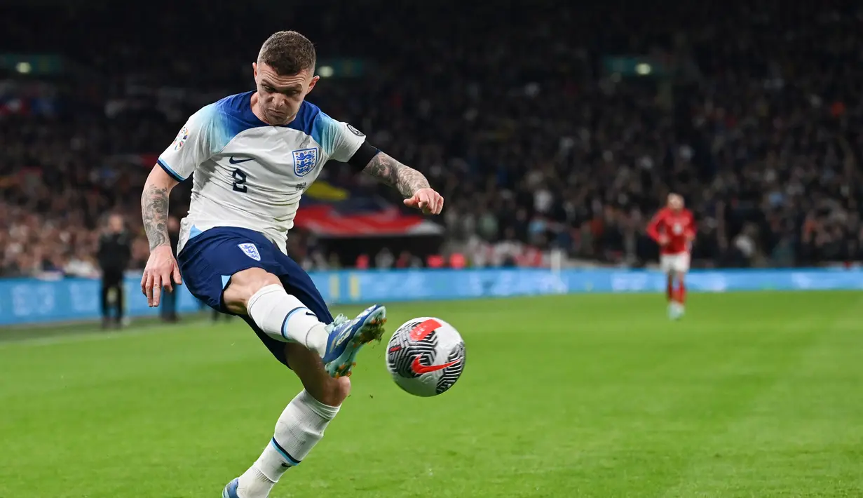 Euro 2024 jadi arena terakhir bek Newcastle United itu berbareng Tim Tiga Singa. (Glyn KIRK / AFP)