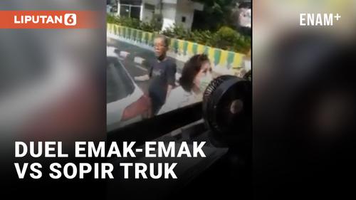VIDEO: Duel Emak-emak vs Sopir Truk, Netizen: Ngeri