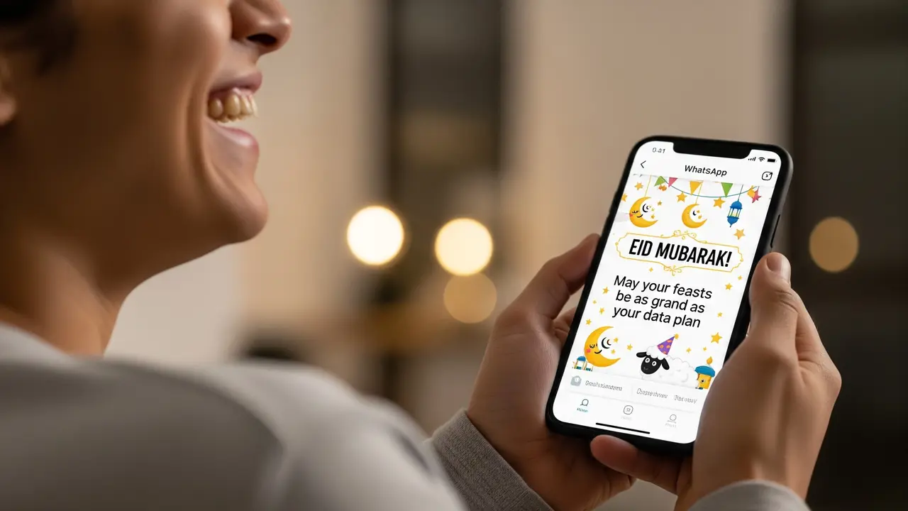 Ilustrasi Ucapan Idul Fitri Lucu dan Unik/Gemini AI