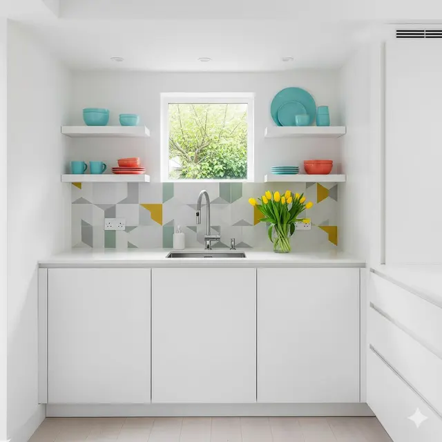 Dapur All-White yang Terang