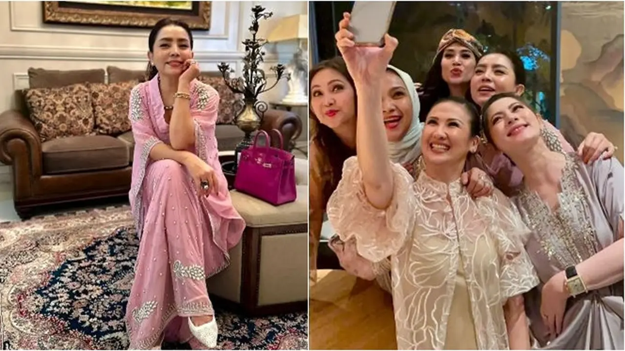 6 Potret Penampilan Mayangsari saat Bukber Bareng Teman, Menawan Pakai Kaftan