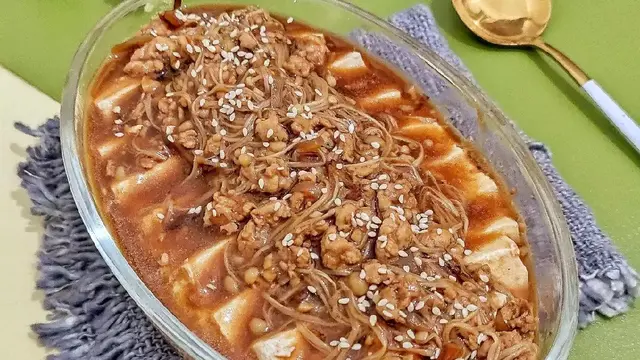 Resep tahu telur kukus siram jamur. (dok. Cookpad @RachmaNita)