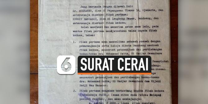 VIDEO: Viral, Surat Cerai Sukarno-Inggit Dijual di Medsos