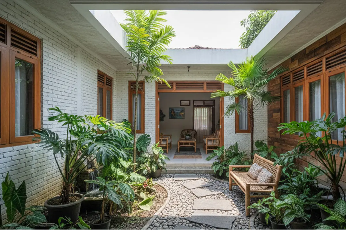 7 Inspirasi Taman dalam Rumah Tanpa Atap, Tetap Rindang Meski Ruangan Kecil