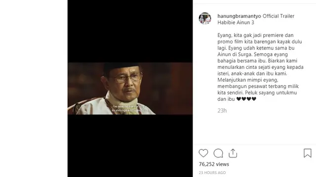 BJ Habibie (Foto: Instagram/@hanungbramantyo)