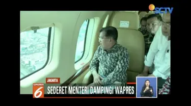 Wakil Presiden Jusuf Kalla tinjau simpul macet di Jakarta dari udara untuk mencari solusi kemacetan.